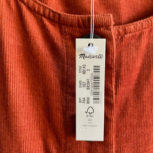 Madewell puff sleeve corduroy jumpsuit, size 2 - Picture 7 of 13